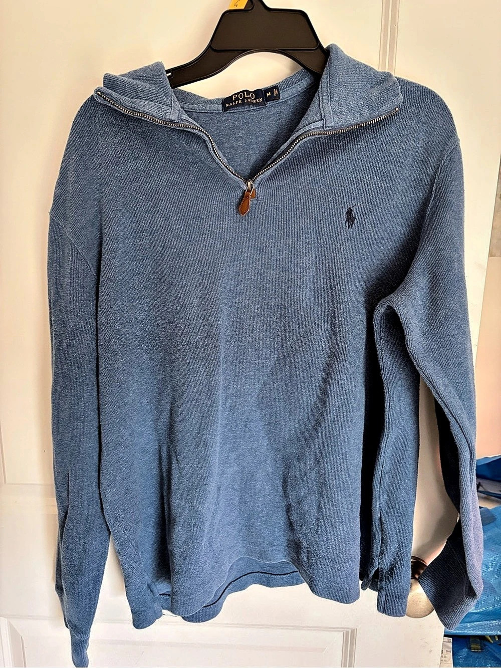 Polo Ralph Lauren Men's Blue Quarter-Zip Pullover Medium